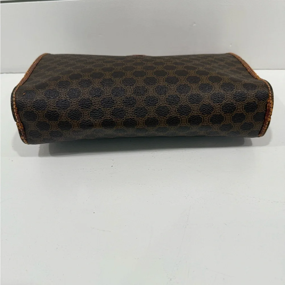 Celine Clutch Bag Purse Macadam PVC Brown Authentic - Picture 8 of 12